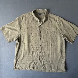 Royal Robbins Mens XL Relaxed Fit Short Sleeve Button Down Shirt Olive Green